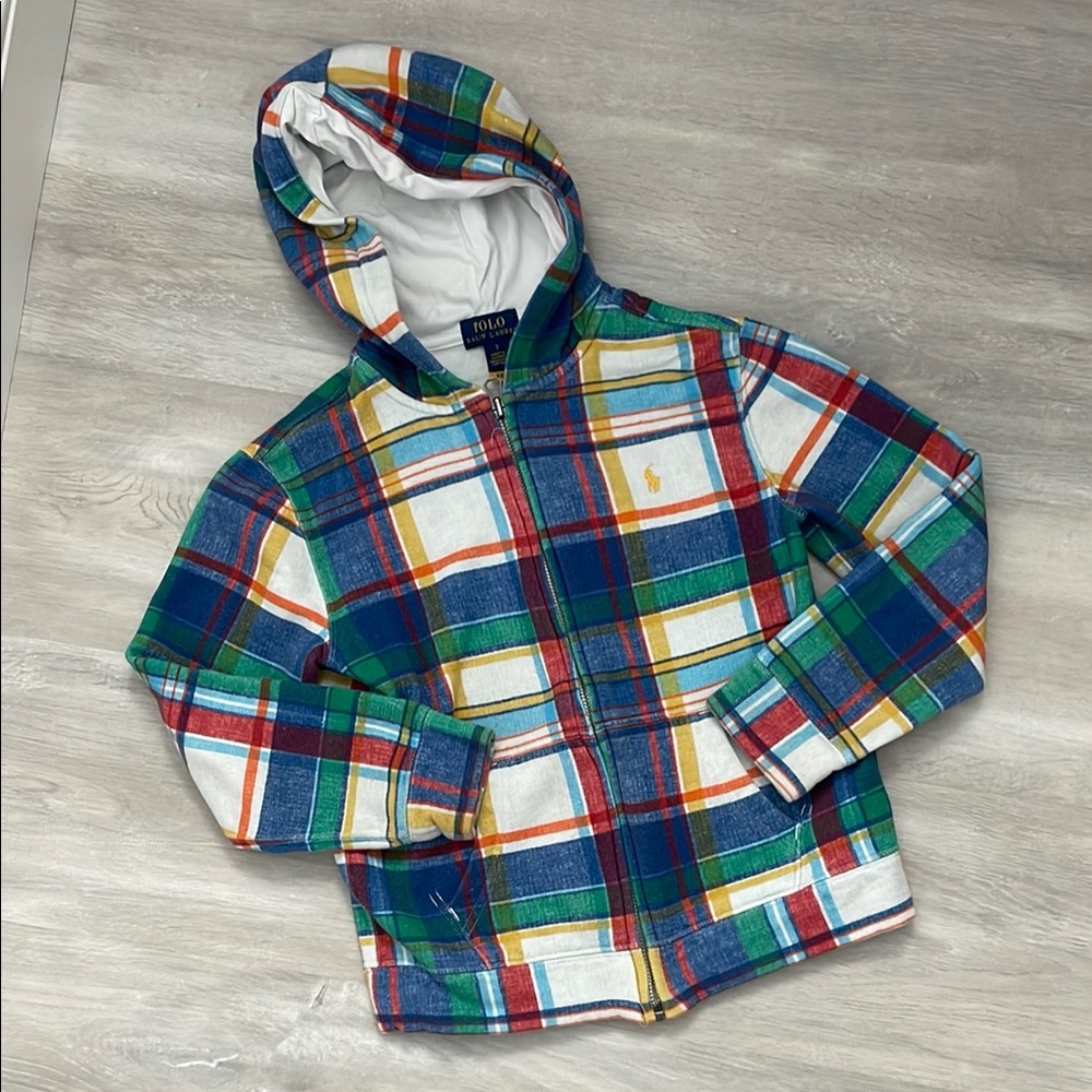 Polo by Ralph Lauren Kids Vibrant Plaid Zip-Up Hoodie